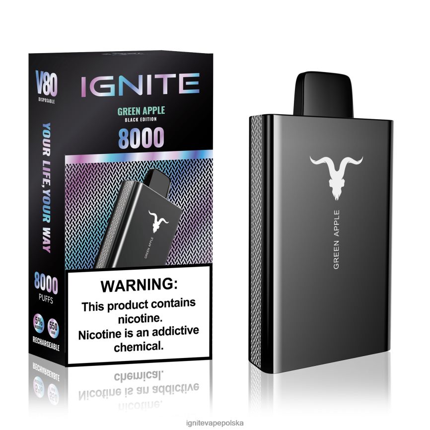Ignite Vape Cena | IGNITE V80 długopis do waporyzacji zielone jabłko 0648NZ46